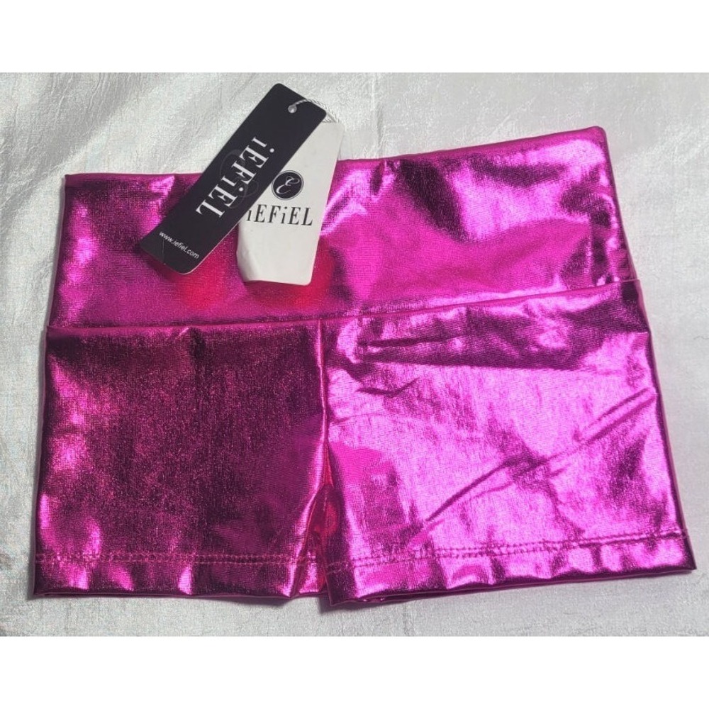 Iefiel Kids Toddler Girls Hot Pink Metallic Dance Shorts - Size‎ 4